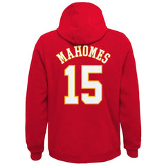 Patrick Mahomes Kansas City Chiefs Youth Mainliner Player Name & Number Pullover Hoodie - Red Hoodies