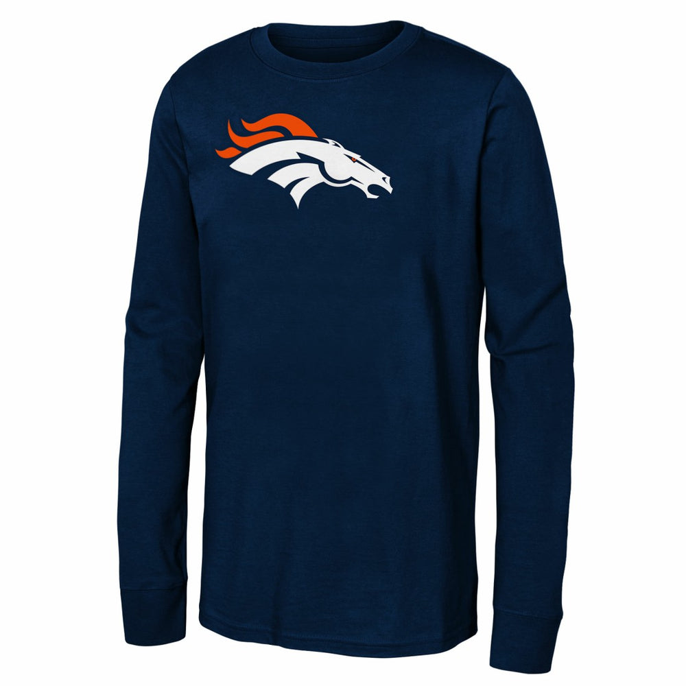 Denver Broncos Youth Primary Logo Long Sleeve T-Shirt - Navy T-shirts