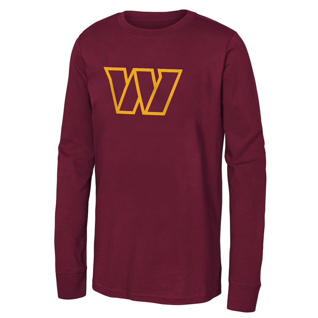 Washington Commanders Youth Primary Logo Long Sleeve T-Shirt - Burgundy T-shirts