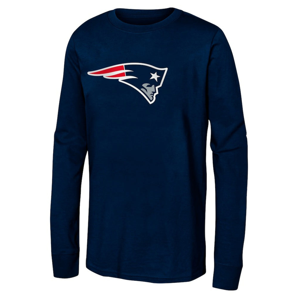 New England Patriots Youth Primary Logo Long Sleeve T-Shirt - Navy T-shirts