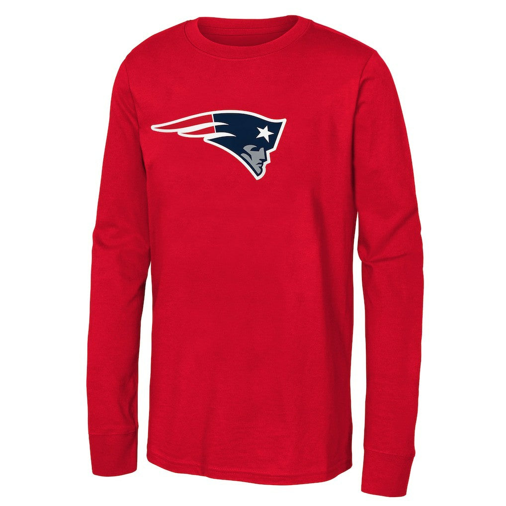New England Patriots Youth Primary Logo Long Sleeve T-Shirt - Red T-shirts