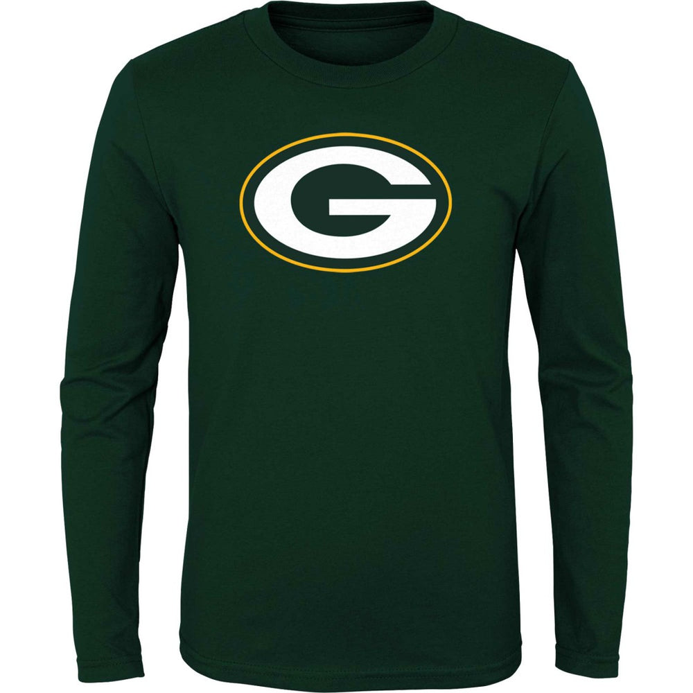 Green Bay Packers Youth Primary Logo Long Sleeve T-Shirt - Green T-shirts