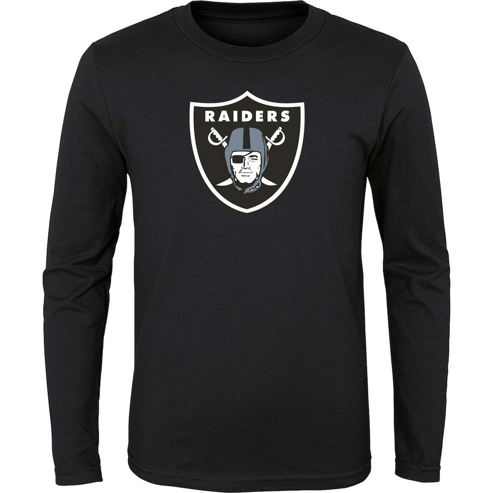 Las Vegas Raiders Youth Primary Logo Long Sleeve T-Shirt - Black T-shirts