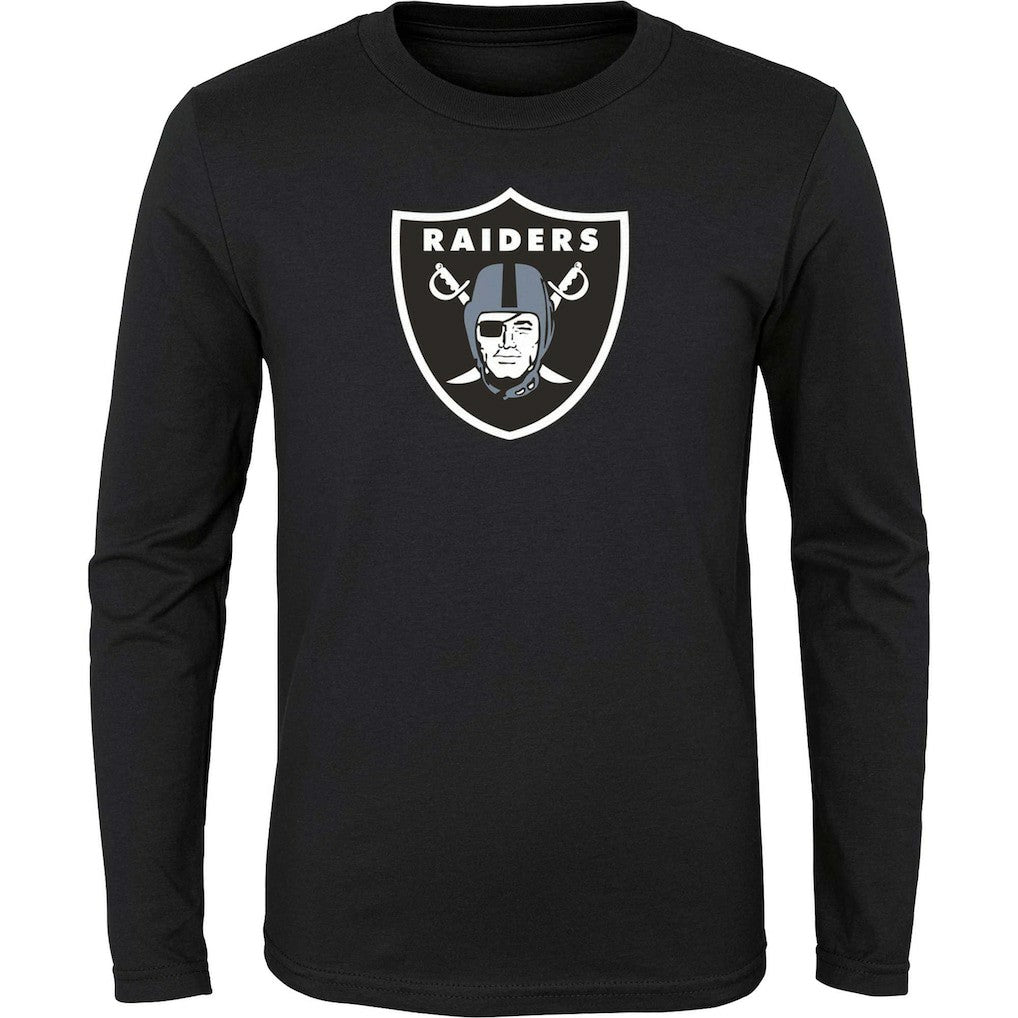 Las Vegas Raiders Youth Primary Logo Long Sleeve T-Shirt - Black T-shirts