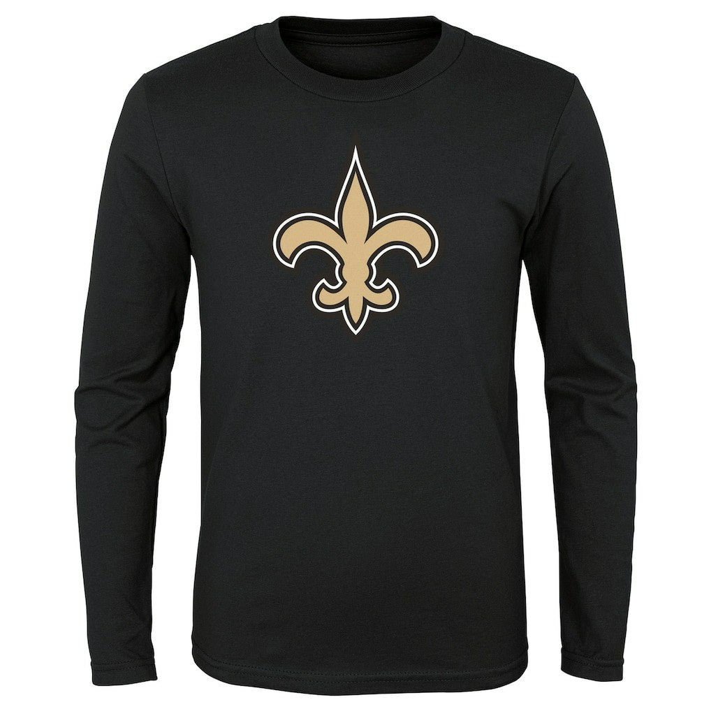 New Orleans Saints Youth Primary Logo Long Sleeve T-Shirt - Black T-shirts