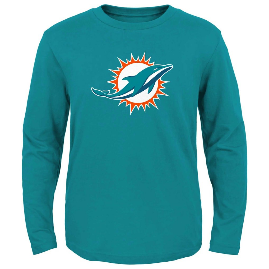 Miami Dolphins Preschool Primary Logo Long Sleeve T-Shirt - Aqua T-shirts