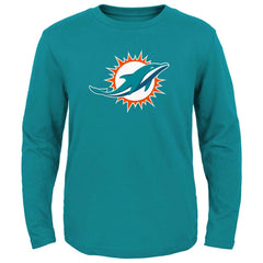 Miami Dolphins Preschool Primary Logo Long Sleeve T-Shirt - Aqua T-shirts