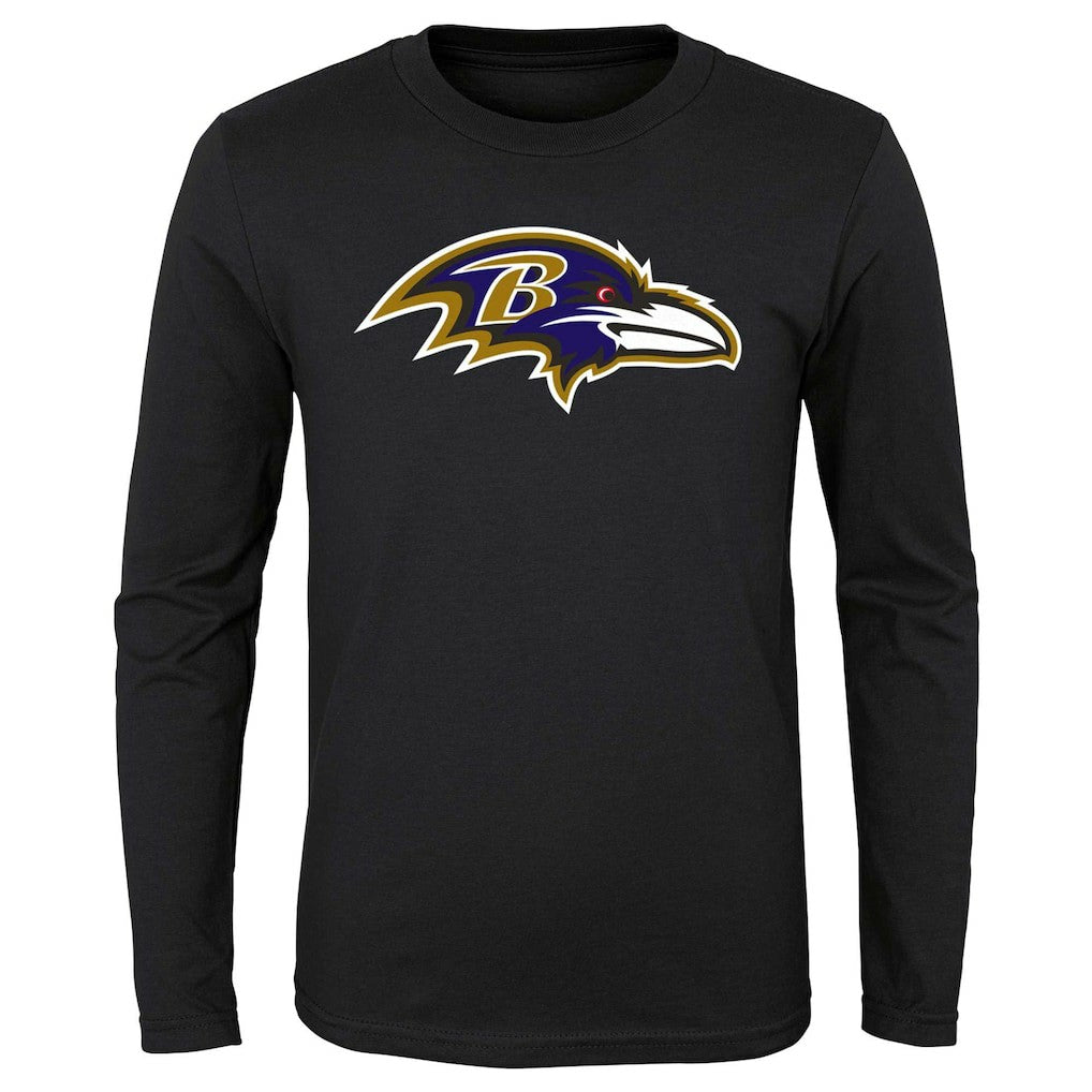 Baltimore Ravens Preschool Primary Logo Long Sleeve T-Shirt - Black T-shirts