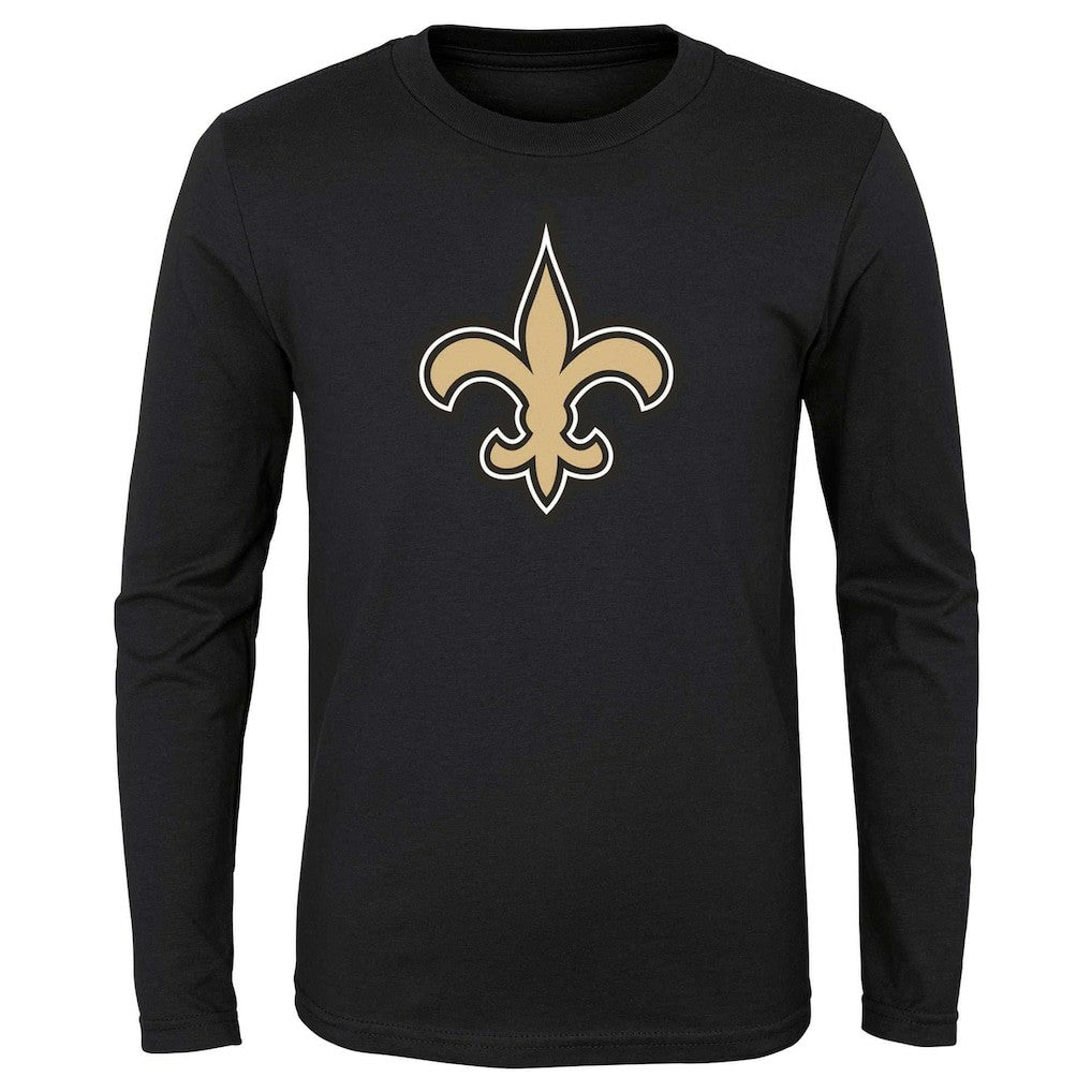 New Orleans Saints Preschool Primary Logo Long Sleeve T-Shirt - Black T-shirts