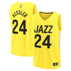 Walker Kessler Utah Jazz Fast Break Replica Player Jersey Icon Edition Yellow - Fanatics