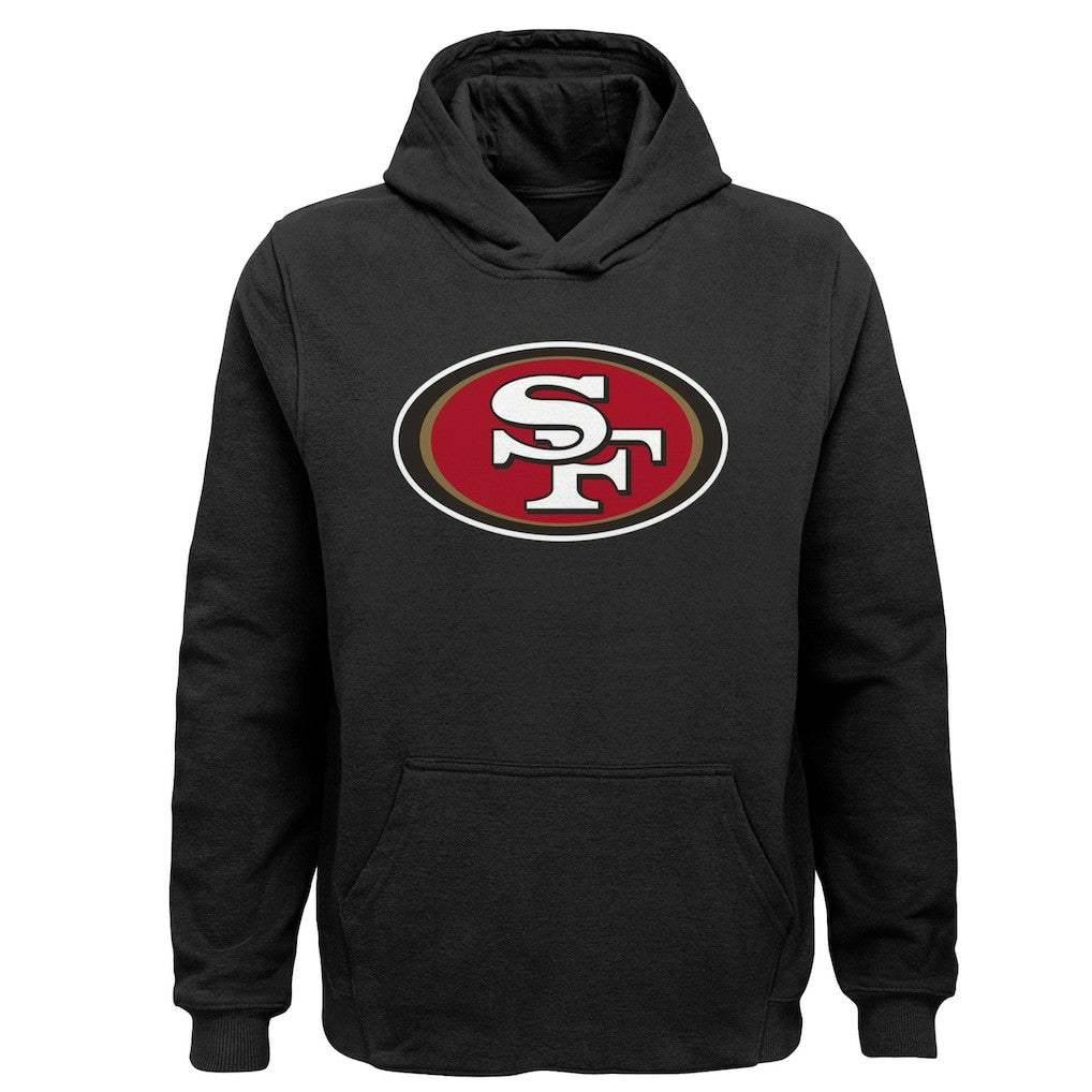 San Francisco 49ers Youth Team Logo Pullover Hoodie - Black Hoodies