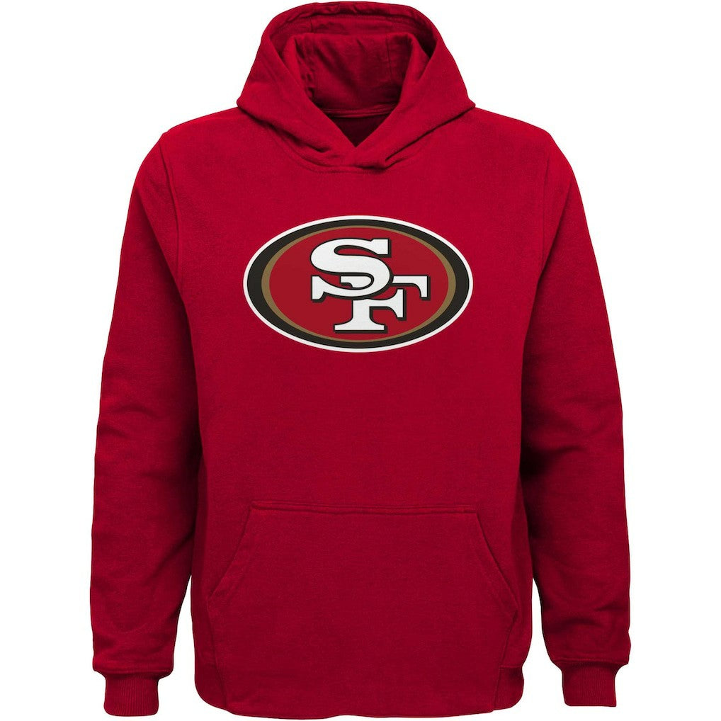 San Francisco 49ers Youth Team Logo Pullover Hoodie - Scarlet Hoodies