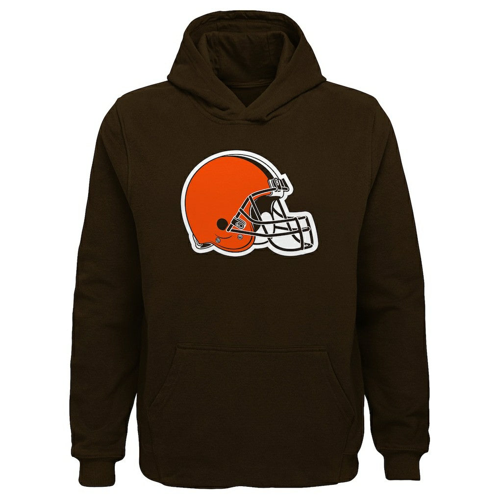 Cleveland Browns Youth Team Logo Pullover Hoodie - Brown Hoodies