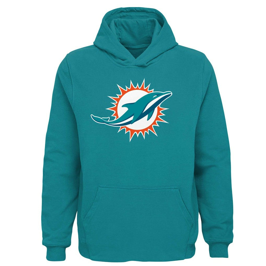 Miami Dolphins Youth Team Logo Pullover Hoodie - Aqua Hoodies