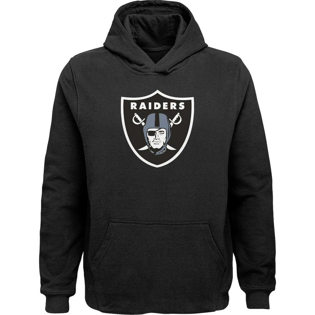 Las Vegas Raiders Youth Team Logo Pullover Hoodie - Black Hoodies