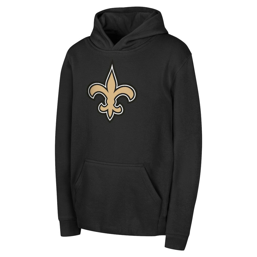New Orleans Saints Youth Team Logo Pullover Hoodie - Black Hoodies
