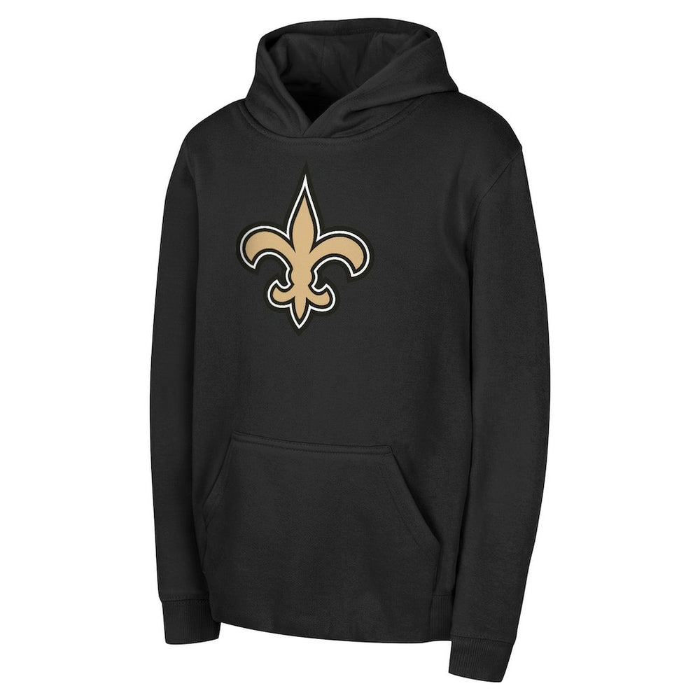 New Orleans Saints Youth Team Logo Pullover Hoodie - Black Hoodies