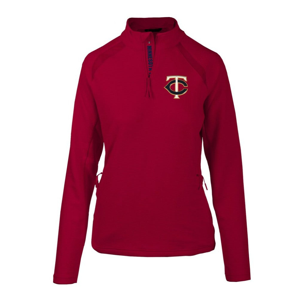 Minnesota Twins Levelwear Women's Hadley Quarter-Zip Pullover Top - Red Pullover