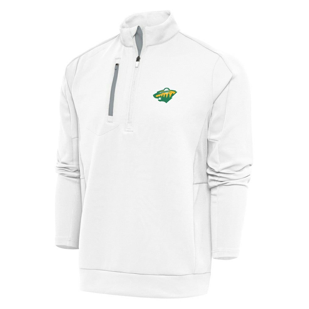 Minnesota Wild Antigua Special Edition 2.0 Generation Quarter-Zip Pullover Top - White | US 5205516