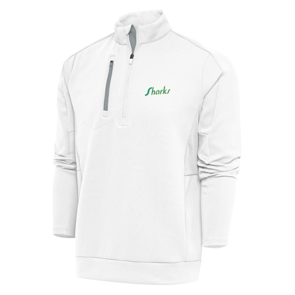 San Jose Sharks Antigua Special Edition 2.0 Generation Quarter-Zip Pullover Top - White | US 5205525