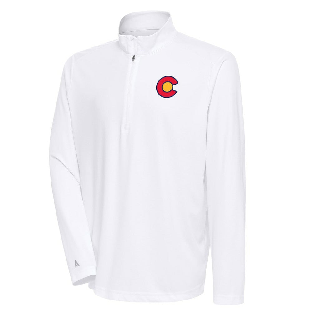 Colorado Avalanche Antigua Special Edition 2.0 Tribute Quarter-Zip Pullover Top - White | US 5205573