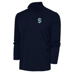 Seattle Kraken Antigua Special Edition 2.0 Tribute Quarter-Zip Pullover Top - Navy | US 5205590