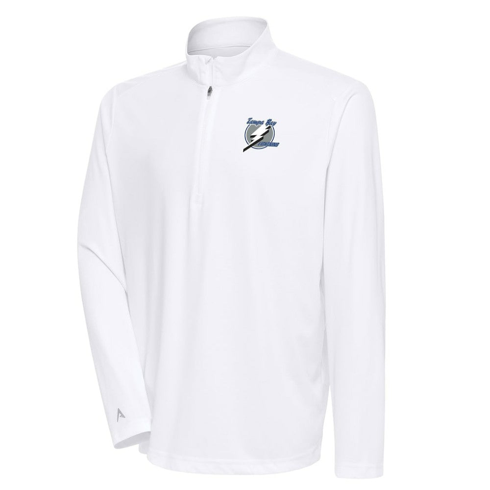 Tampa Bay Lightning Antigua Special Edition 2.0 Tribute Quarter-Zip Pullover Top - White | US 5205592