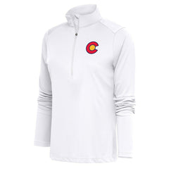Colorado Avalanche Antigua Women's Special Edition 2.0 Tribute Quarter-Zip Pullover Top - White | US 5206121
