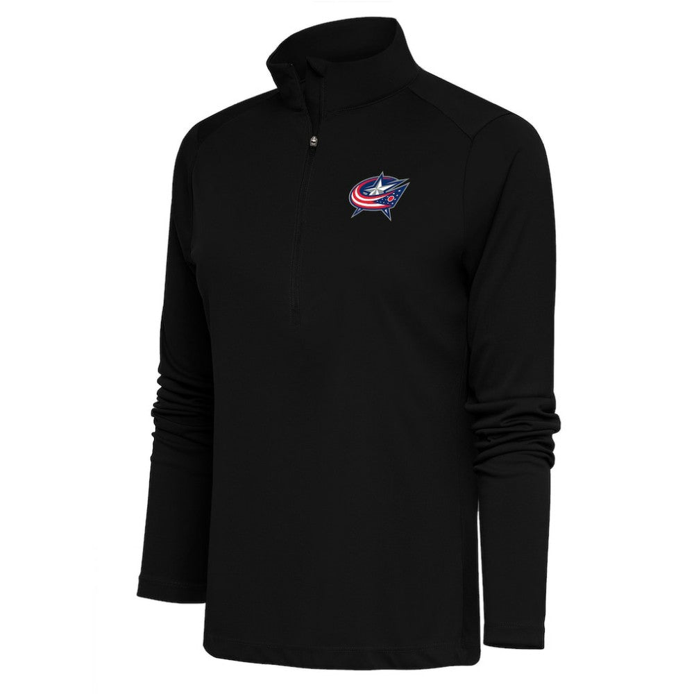 Columbus Blue Jackets Antigua Women's Special Edition 2.0 Tribute Quarter-Zip Pullover Top - Black | US 5206122