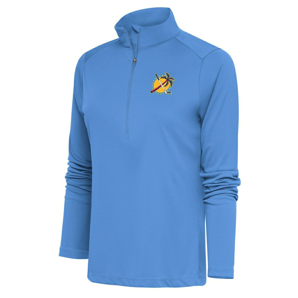 Florida Panthers Antigua Women's Special Edition 2.0 Tribute Quarter-Zip Pullover Top - Light Blue | US 5206126