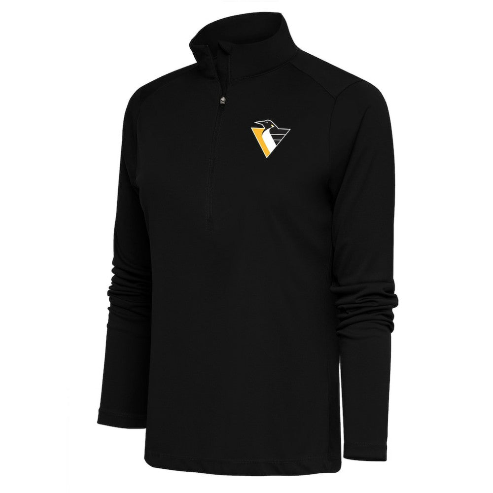 Pittsburgh Penguins Antigua Women's Special Edition 2.0 Tribute Quarter-Zip Pullover Top - Black | US 5206136