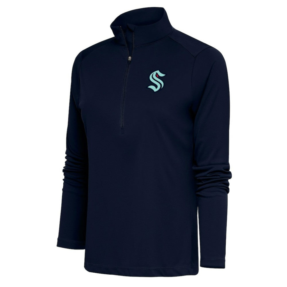 Seattle Kraken Antigua Women's Special Edition 2.0 Tribute Quarter-Zip Pullover Top - Navy | US 5206138