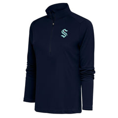 Seattle Kraken Antigua Women's Special Edition 2.0 Tribute Quarter-Zip Pullover Top - Navy | US 5206138