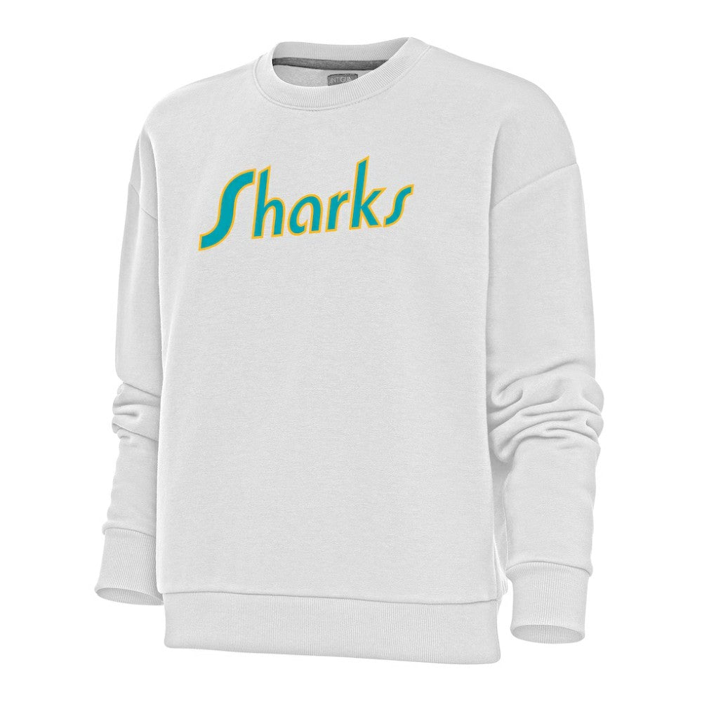 San Jose Sharks Antigua Women's Special Edition 2.0 Victory Crewneck Pullover Sweatshirt - White | US 5206168