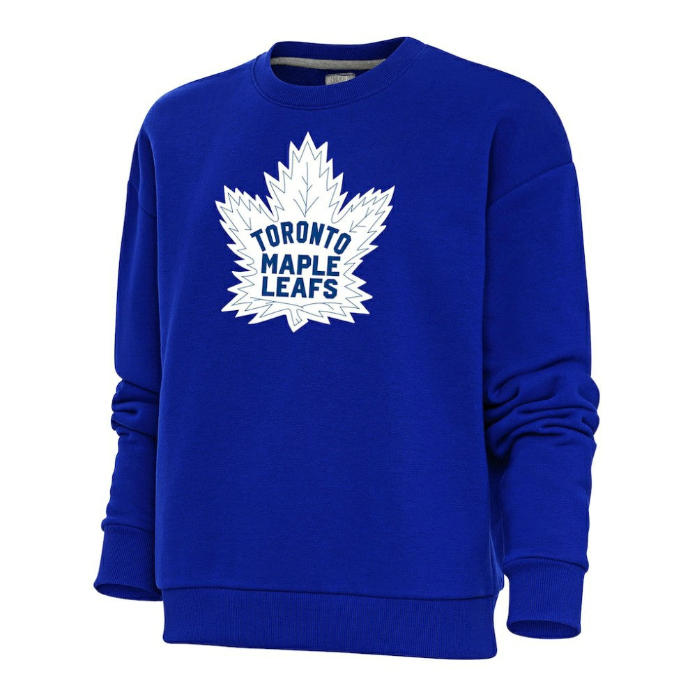 Toronto Maple Leafs Antigua Women's Special Edition 2.0 Victory Crewneck Pullover Sweatshirt - Royal | US 5206171