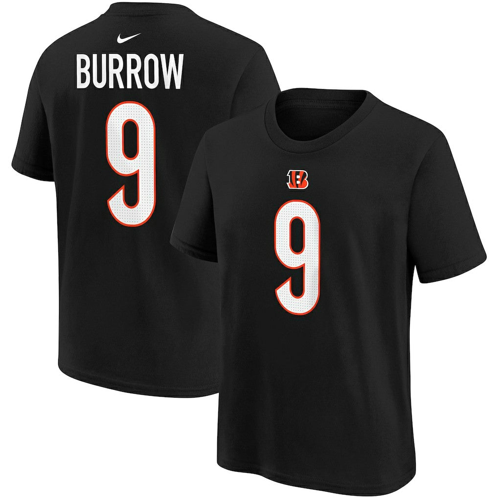 Joe Burrow Cincinnati Bengals Youth Player Name & Number T-Shirt - Black T-shirts