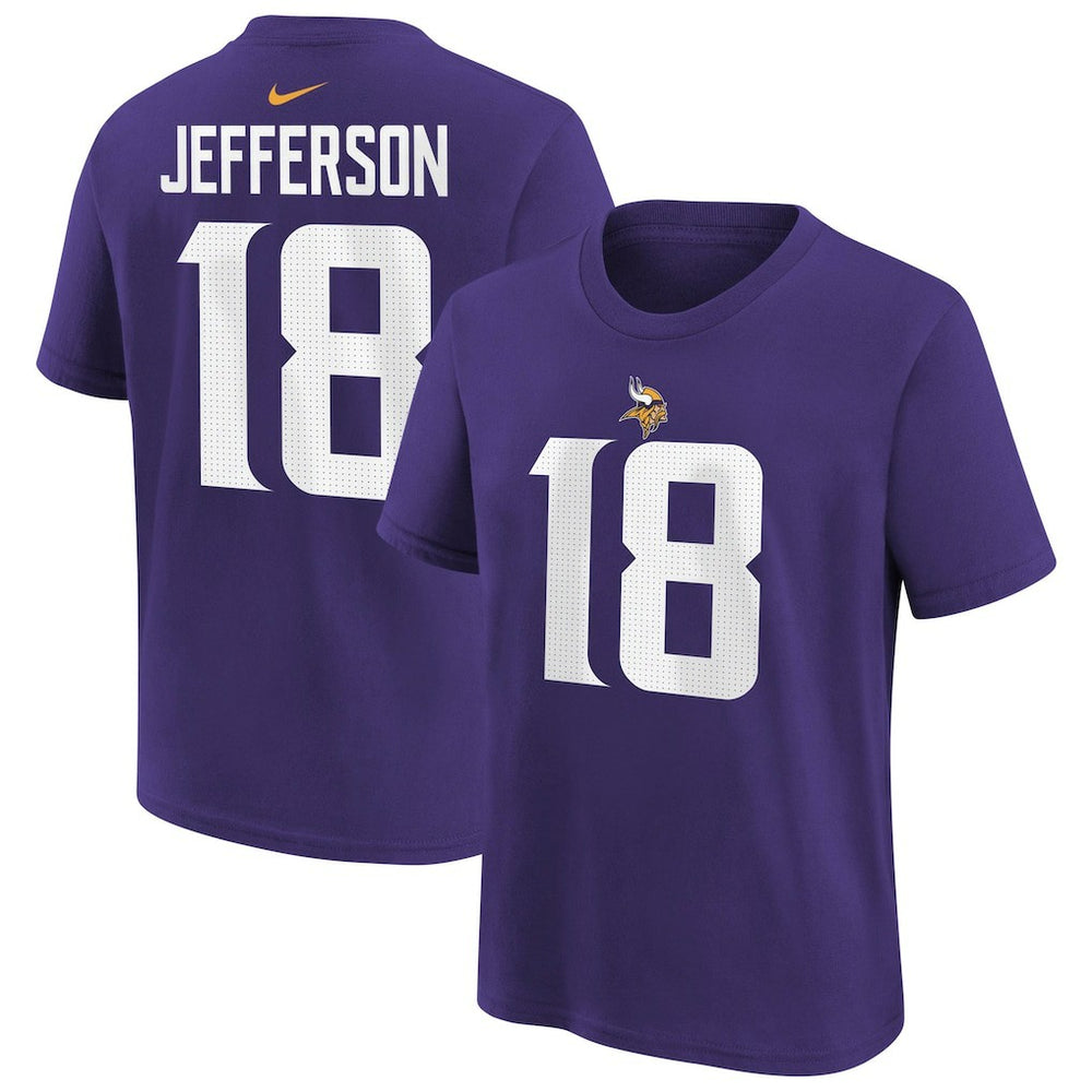 Justin Jefferson Minnesota Vikings Youth Player Name & Number T-Shirt - Purple T-shirts