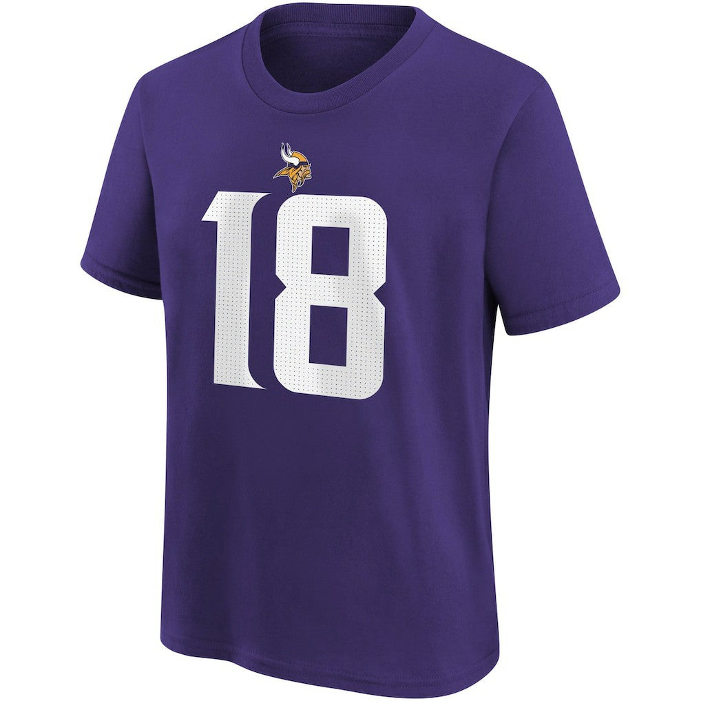 Justin Jefferson Minnesota Vikings Youth Player Name & Number T-Shirt - Purple T-shirts