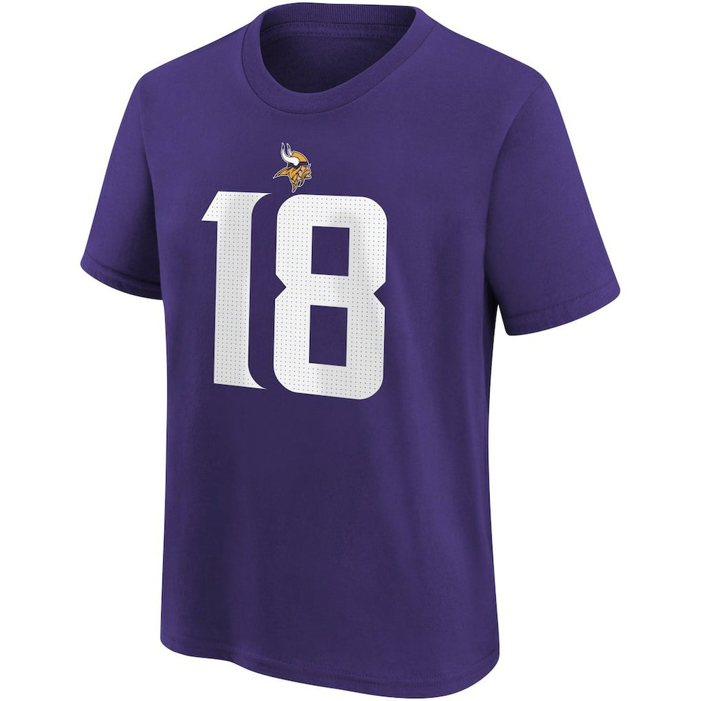 Justin Jefferson Minnesota Vikings Youth Player Name & Number T-Shirt - Purple T-shirts