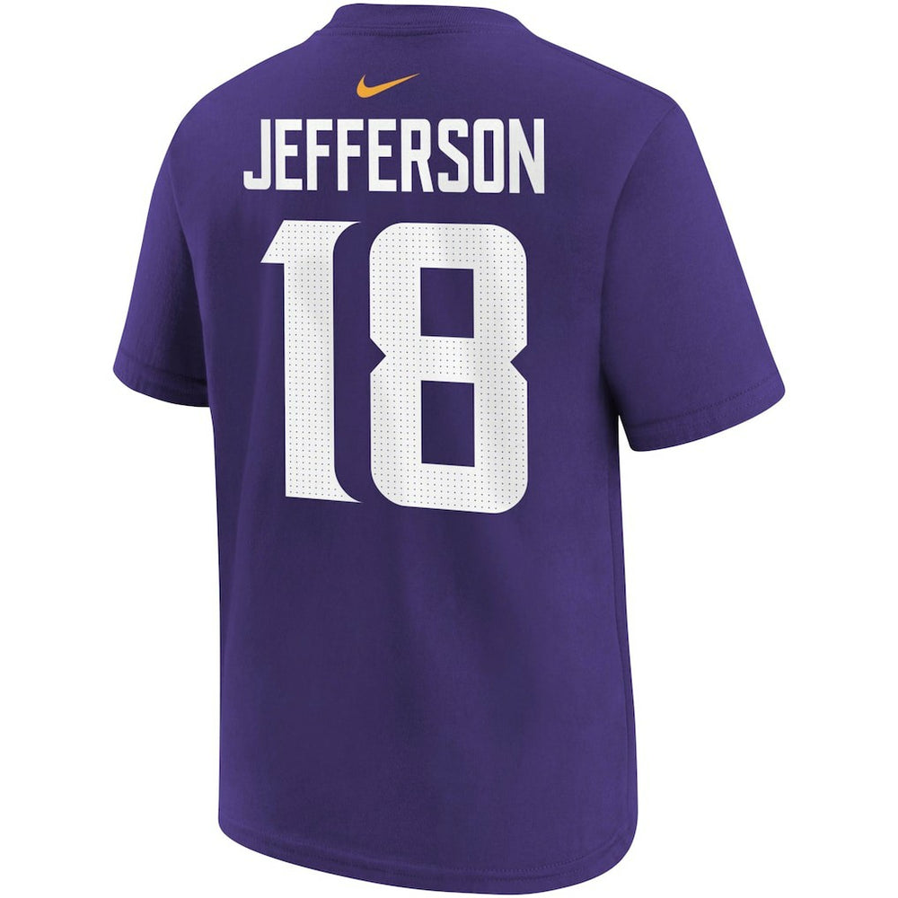Justin Jefferson Minnesota Vikings Youth Player Name & Number T-Shirt - Purple T-shirts