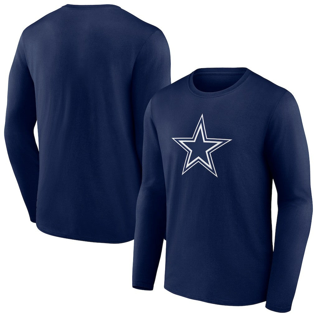 Dallas Cowboys Primary Logo Long T-Shirt - Navy T-shirts