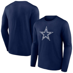 Dallas Cowboys Primary Logo Long T-Shirt - Navy T-shirts