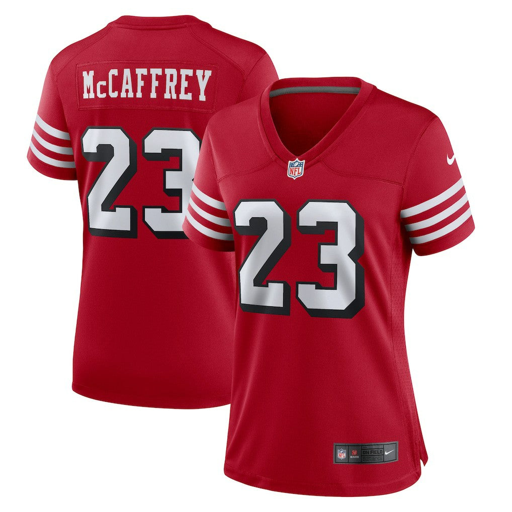 Christian McCaffrey San Francisco 49ers Women's Player Jersey - Scarlet Jerseys