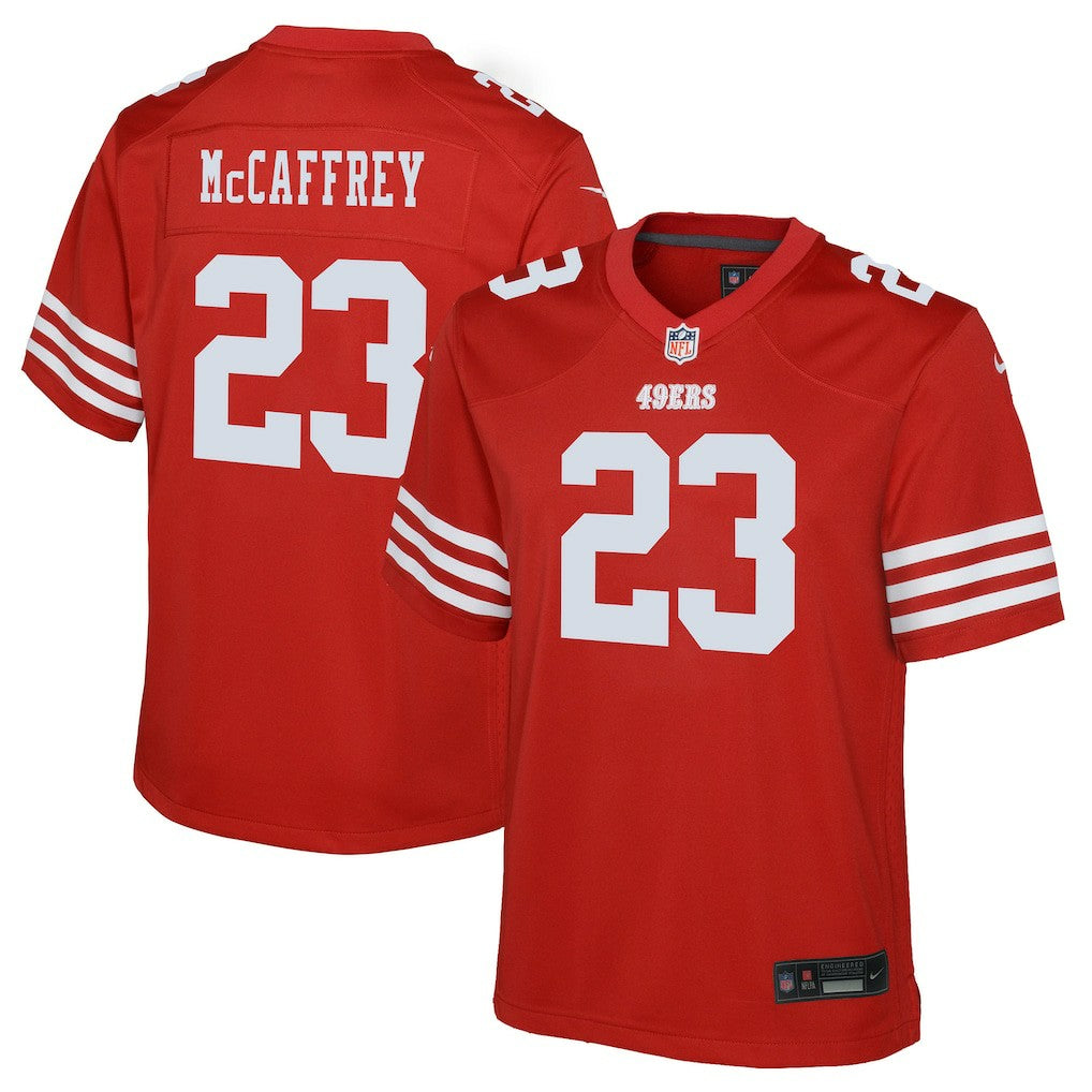 Christian McCaffrey San Francisco 49ers Youth Game Jersey - Scarlet Jerseys