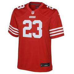 Christian McCaffrey San Francisco 49ers Youth Game Jersey - Scarlet Jerseys