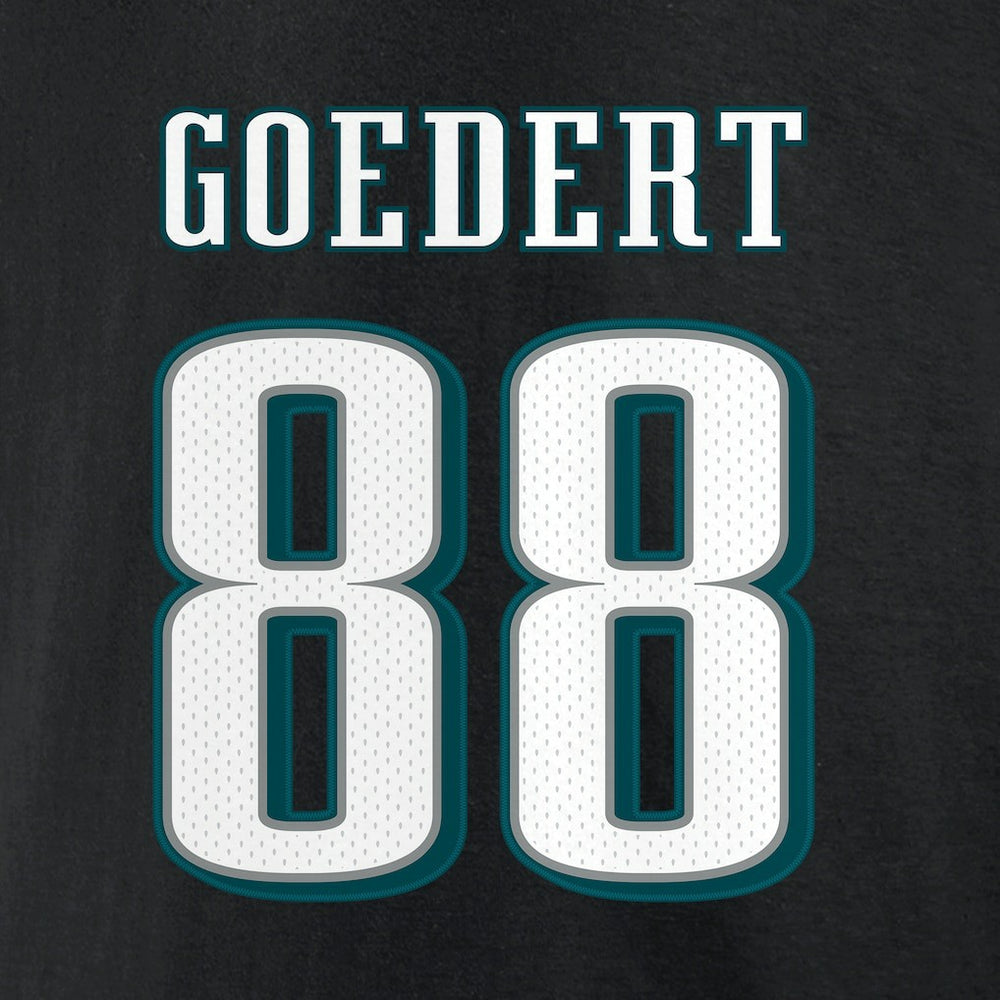 Dallas Goedert Philadelphia Eagles Icon Player Name & Number T-Shirt - Black T-shirts