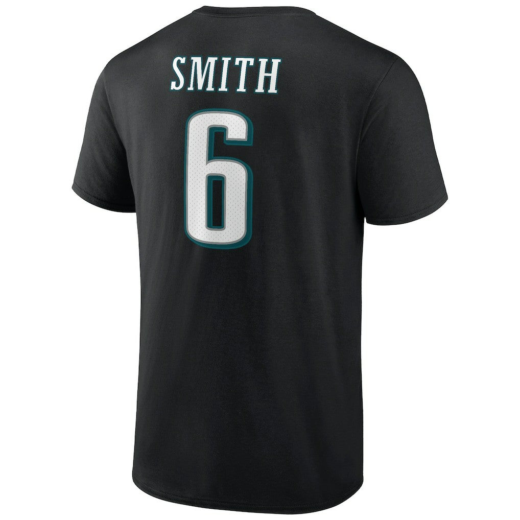 DeVonta Smith Philadelphia Eagles Icon Player Name & Number T-Shirt - Black T-shirts