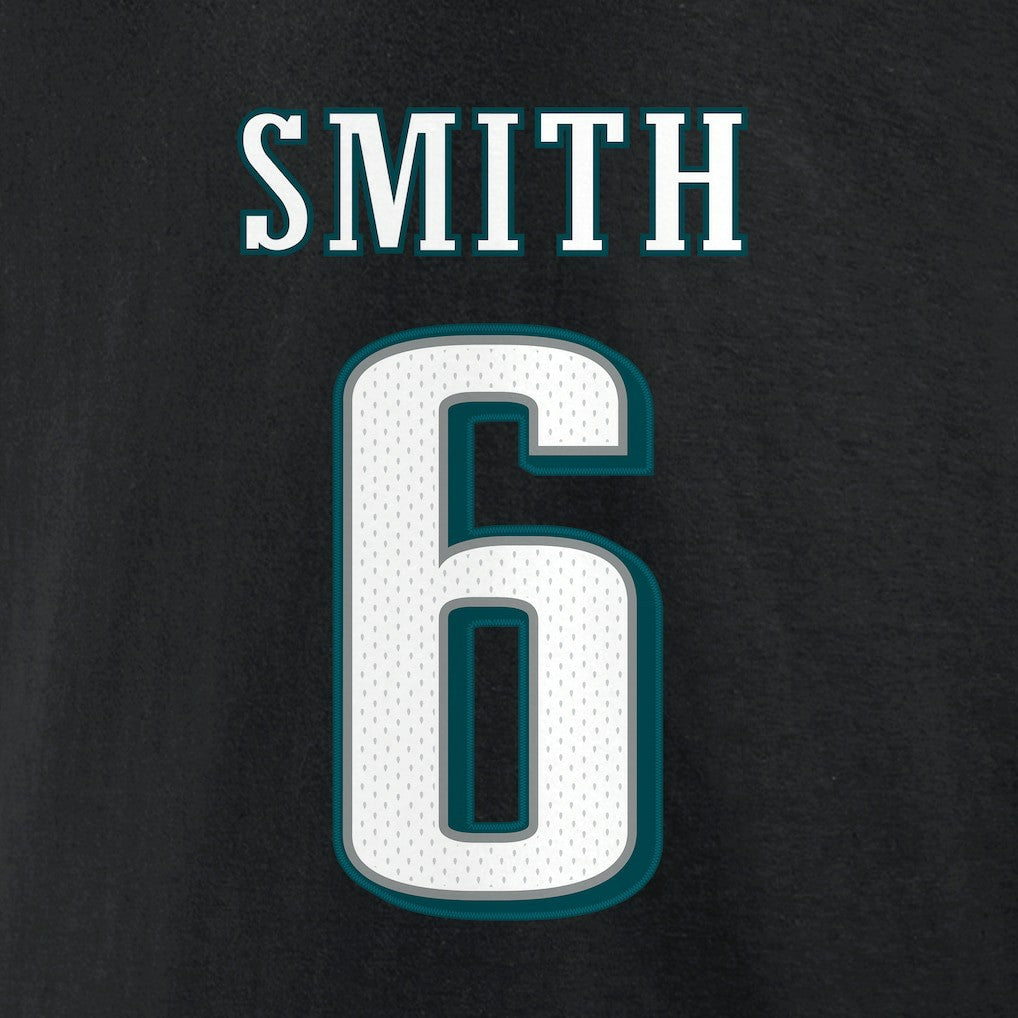 DeVonta Smith Philadelphia Eagles Icon Player Name & Number T-Shirt - Black T-shirts