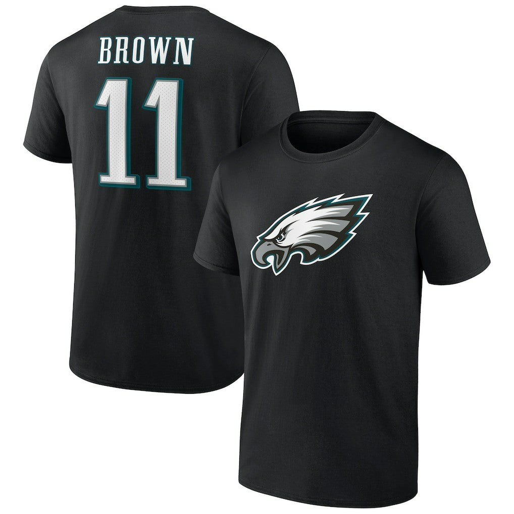 A.J. Brown Philadelphia Eagles Icon Player Name & Number T-Shirt - Black T-shirts