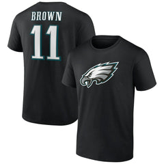 A.J. Brown Philadelphia Eagles Icon Player Name & Number T-Shirt - Black T-shirts